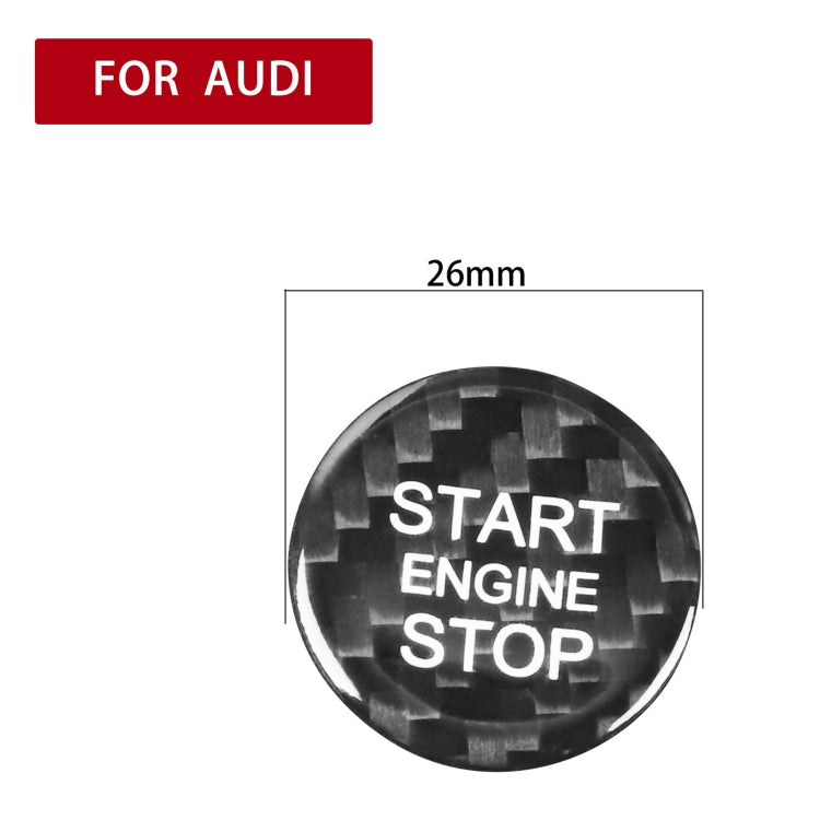 Car Carbon Fiber Engine Start Button Decorative Cover Trim for Audi A3