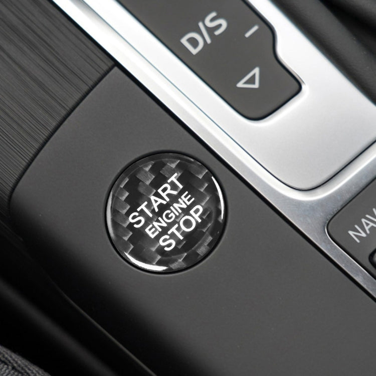 Car Carbon Fiber Engine Start Button Decorative Cover Trim for Audi A3