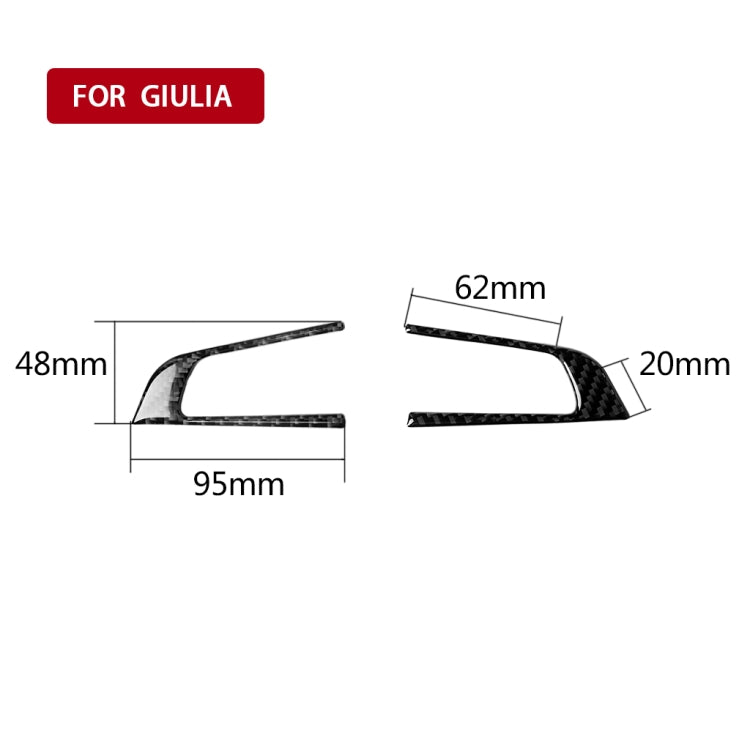 2 in 1 Car Carbon Fiber Steering Wheel Button Decorative Sticker for Alfa Romeo Giulia Stelvio 2017-2019, Left and Right Drive Universal