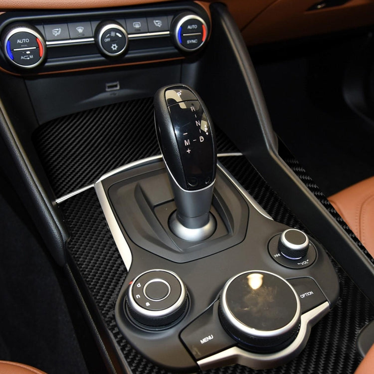 3 in 1 Car Carbon Fiber Gear Frame Panel Decorative Sticker for Alfa Romeo Giulia 2017-2019, Left Drive