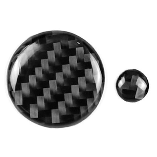 One Set Car Carbon Fiber Central Control Multimedia Knob Decorative Sticker for Mazda 3 / 6 / CX-9 / CX-5, Left and Right Drive Universal