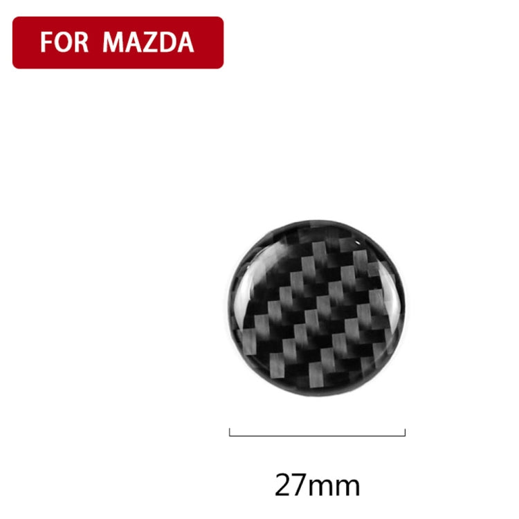 One Set Car Carbon Fiber Central Control Multimedia Knob Decorative Sticker for Mazda 3 / 6 / CX-9 / CX-5, Left and Right Drive Universal