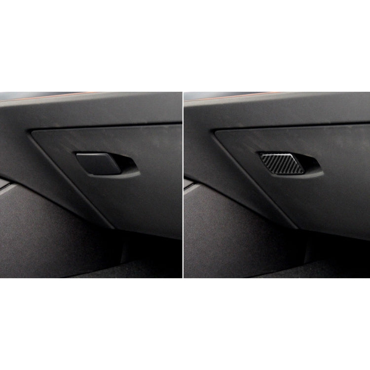 Car Carbon Fiber Storage Box Handle Decorative Sticker for BMW 3 Series G20/G28/325Li/330d/335 2019-2020, Left Drive