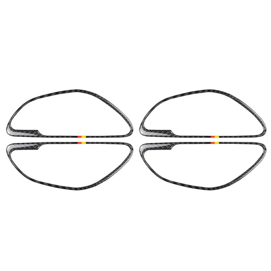 4 PCS Car Carbon Fiber German Color Handle Decorative Sticker for Mercedes-Benz C Class W205 2015-2018/GLC X253 2016-2018, Left and Right Drive Universal, German Color Handle