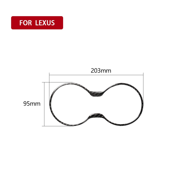 Car Carbon Fiber Water Cup Holder Frame Decorative Sticker for Lexus RX300 / 270 / 200T / 450h 2016-2019, Left and Right Drive Universal