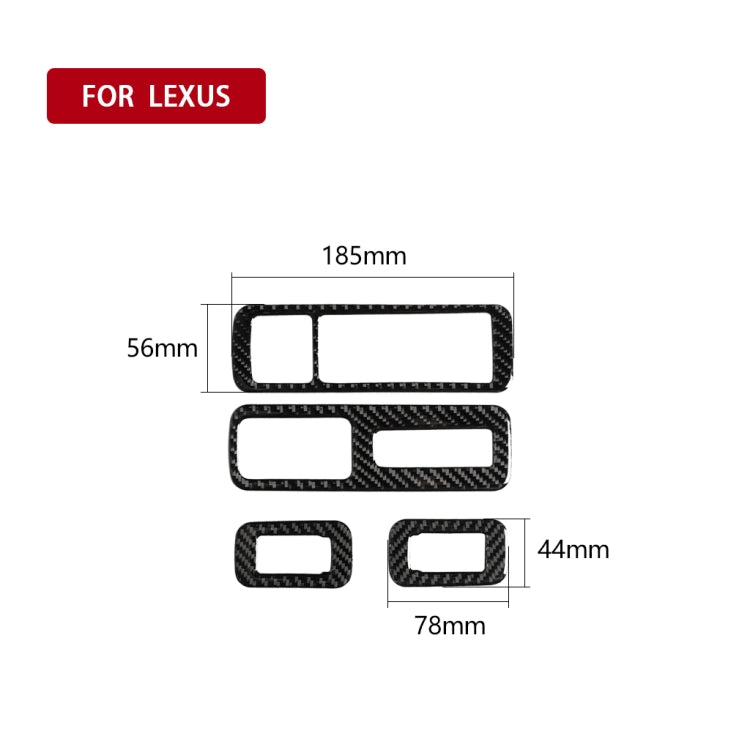Car Carbon Fiber Window Glass Lift Decorative Sticker for Lexus RX300 / 270 / 200T / 450h 2016-2019, Right Drive
