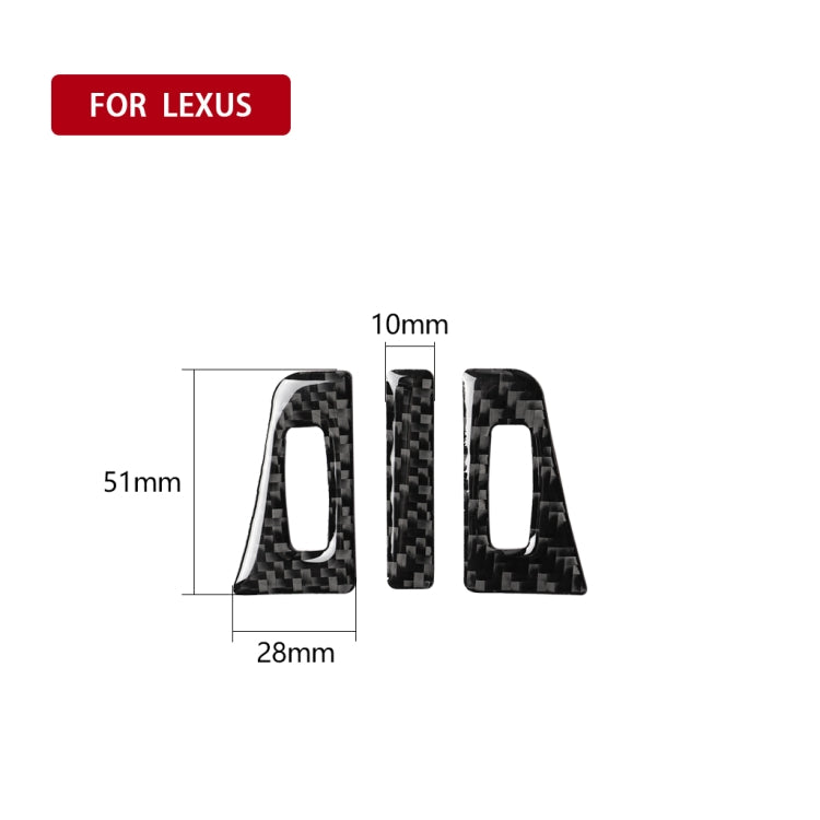 3 in 1 Car Carbon Fiber Air Outlet Decorative Sticker for Lexus NX200 / 200t / 300h 2014-2021, Left and Right Drive Universal