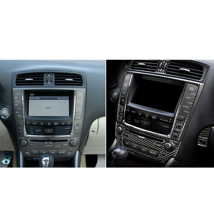 Car Carbon Fiber CD Panel Decorative Sticker for Lexus IS250 300 350C 2006-2012, Left and Right Drive Universal