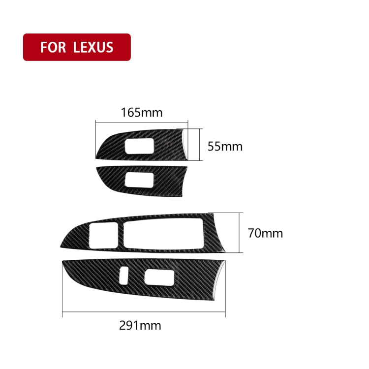 Car Carbon Fiber Window Glass Lift Decorative Sticker for Lexus IS250 300 350C 2006-2012, Right Drive