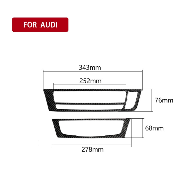 Car Carbon Fiber Air Conditioning CD Panel Decorative Sticker for Audi A6 S6 C7 A7 S7 4G8 2012-2018, Right Drive