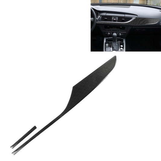 Car Carbon Fiber Dashboard Decorative Strip for Audi A6 S6 C7 A7 S7 4G8 2012-2018, Left Drive