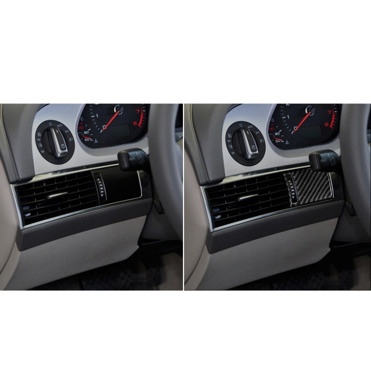 Car Carbon Fiber Air Outlet Adjustment Panel Decorative Sticker for Audi A6 2005-2011, Left Drive