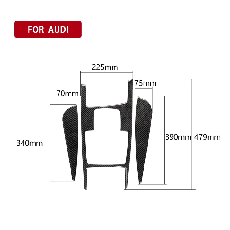 Car Carbon Fiber Gear Shift Position + Side Panel Decorative Sticker for Audi A6 2005-2011, Right Drive, High Configuration