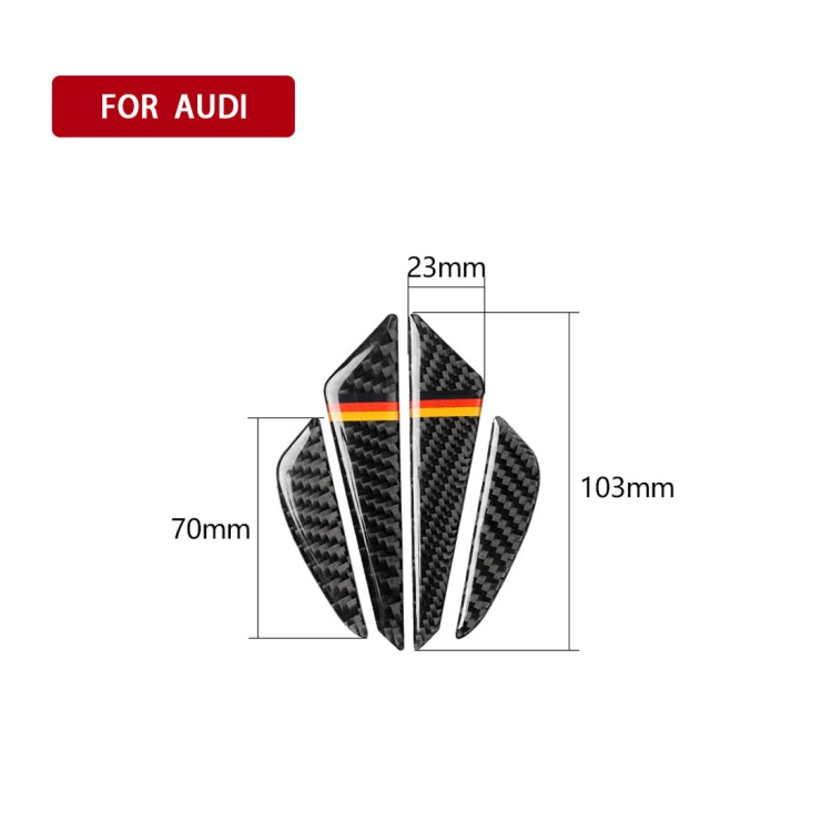 Car Carbon Fiber German Flag Pattern Anti-collision Sticker for Audi TT, Left and Right Drive Universal