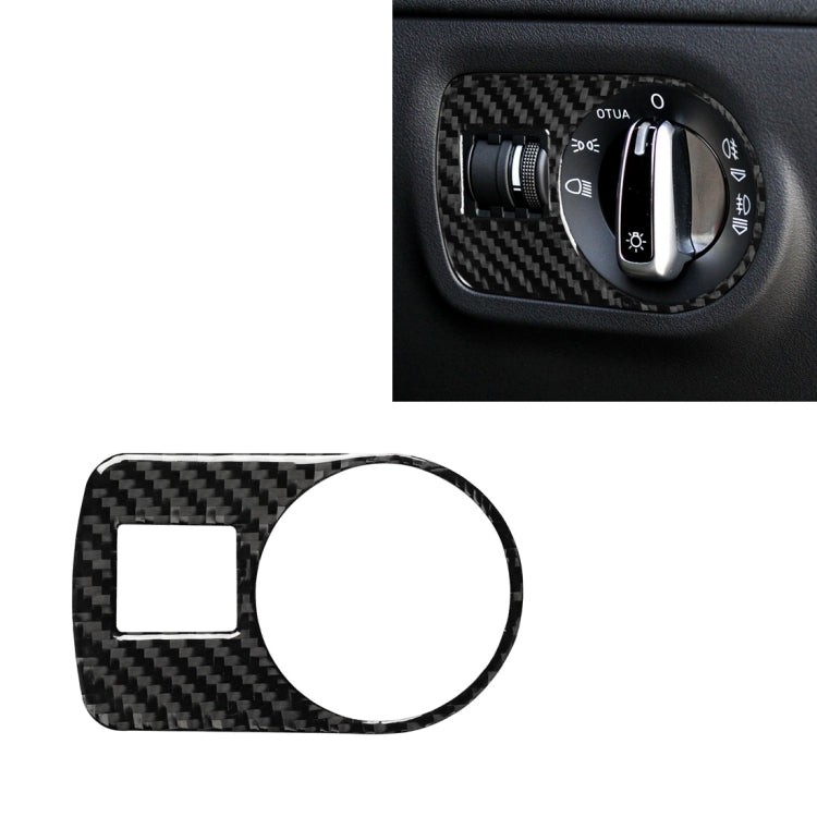 Car Carbon Fiber Headlight Switch Decorative Sticker for Audi TT 8n 8J MK123 TTRS 2008-2014, Right Drive