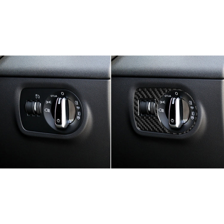 Car Carbon Fiber Headlight Switch Decorative Sticker for Audi TT 8n 8J MK123 TTRS 2008-2014, Right Drive