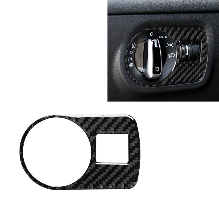 Car Carbon Fiber Headlight Switch Decorative Sticker for Audi TT 8n 8J MK123 TTRS 2008-2014, Left Drive
