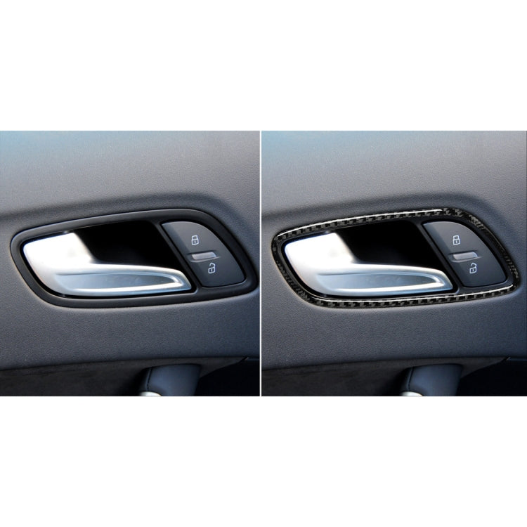 Car Carbon Fiber Door Handle Frame Decorative Sticker for Audi TT 8n 8J MK123 TTRS 2008-2014, Left and Right Drive Universal