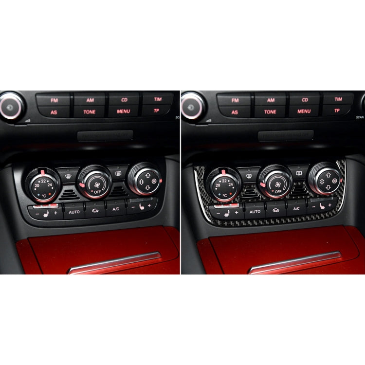 Car Carbon Fiber Air Conditioning Button Decorative Sticker for Audi TT 8n 8J MK123 TTRS 2008-2014, Left and Right Drive Universal