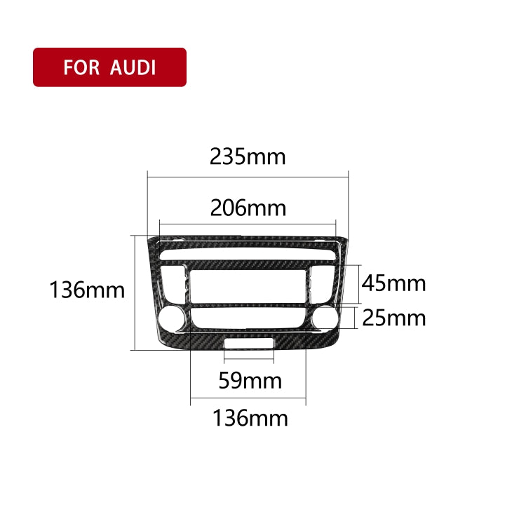 Car Carbon Fiber Air Conditioning CD Panel Decorative Sticker for Audi TT 8n 8J MK123 TTRS 2008-2014, Left and Right Drive Universal, B Style