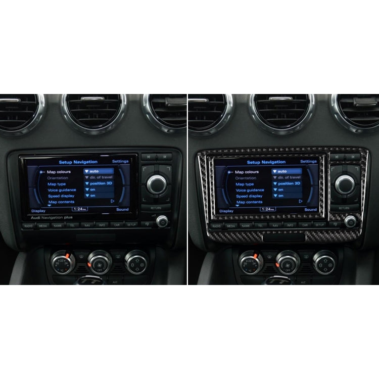 Car Carbon Fiber Air Conditioning CD Panel Decorative Sticker for Audi TT 8n 8J MK123 TTRS 2008-2014, Left and Right Drive Universal, A Style