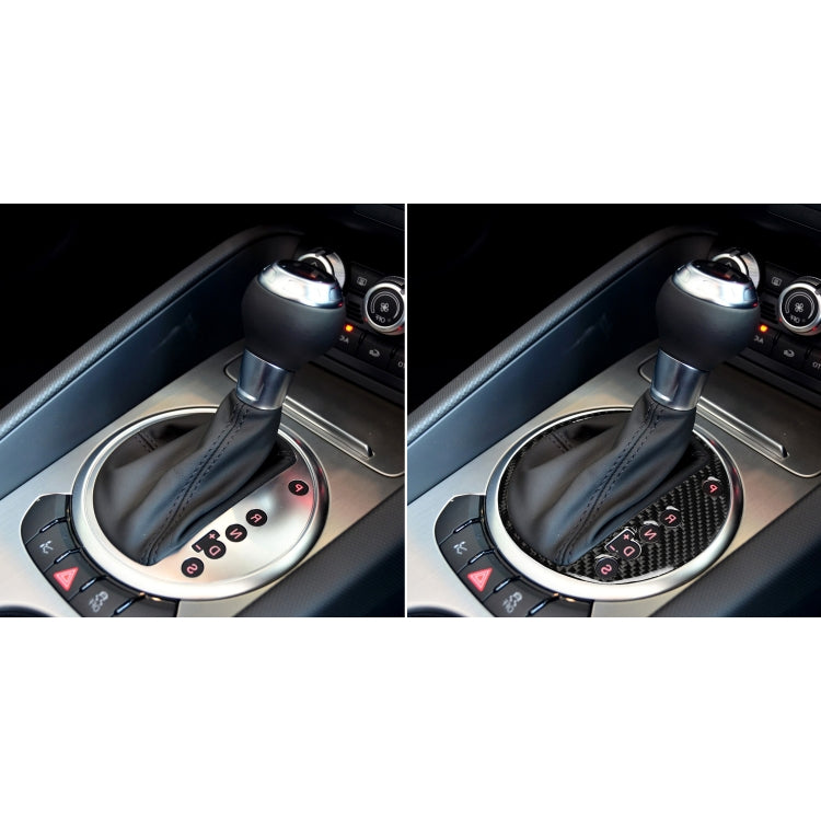Car Carbon Fiber Gear Shift Position Panel Decorative Sticker for Audi TT 8n 8J MK123 TTRS 2008-2014, Right Drive