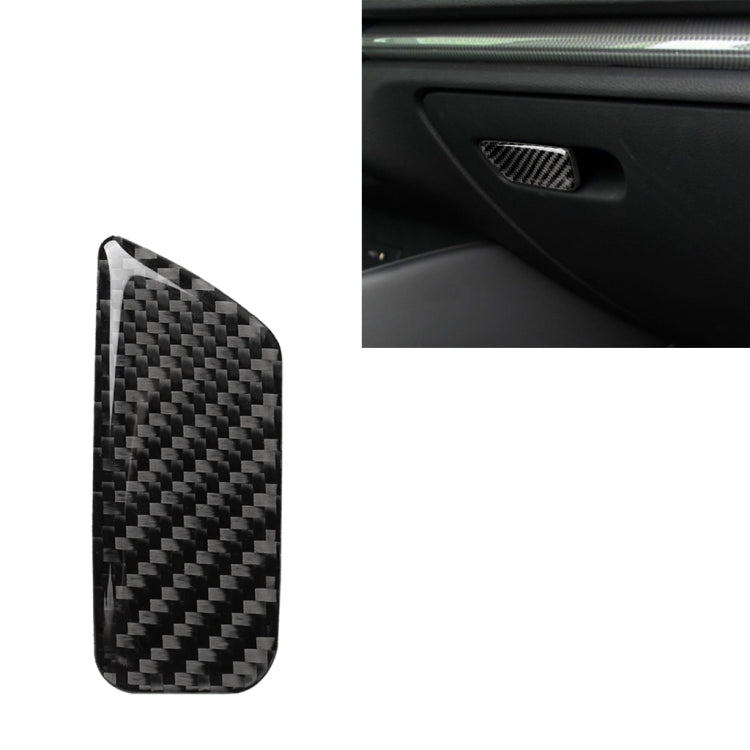 Car Carbon Fiber Passenger Seat Hand Box Switch Decorative Sticker for Audi A3 / 8V 2014-2019, Left Drive