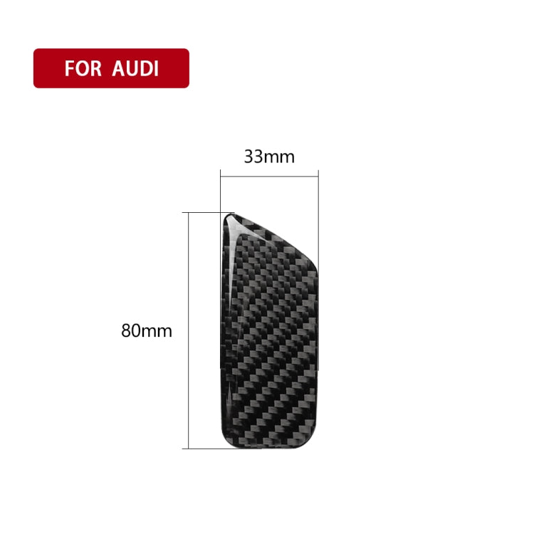 Car Carbon Fiber Passenger Seat Hand Box Switch Decorative Sticker for Audi A3 / 8V 2014-2019, Left Drive