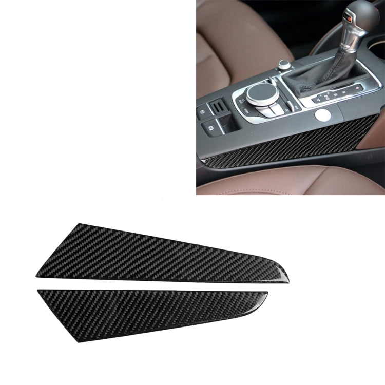 Car Carbon Fiber Gear Shift Position Side Panel Decorative Sticker for Audi A3 2014-2019, Right Drive