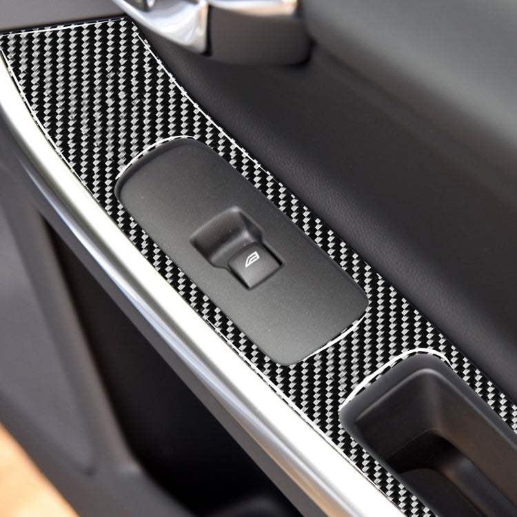 4 PCS Car Carbon Fiber Window Lifting Panel Decorative Stickers for Volvo V60 2010-2017 / S60 2010-2018, Left and Right Drive Universal