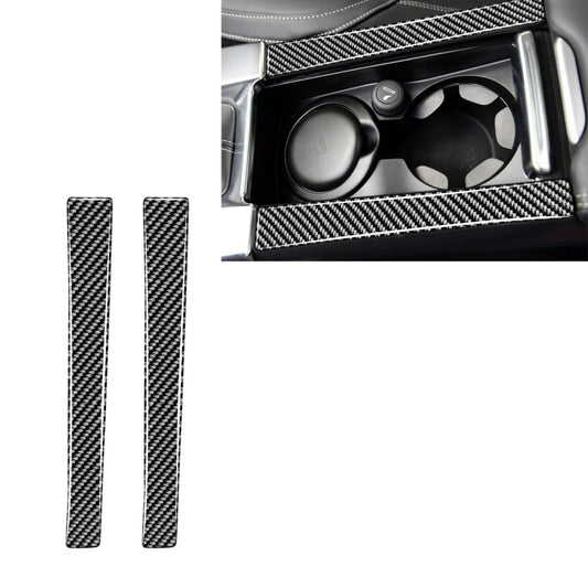 Car Carbon Fiber Armrest Cup Holder Decorative Stickers for Volvo V60 2010-2017 / S60 2010-2018, Left and Right Drive Universal, Armrest Cup Holder