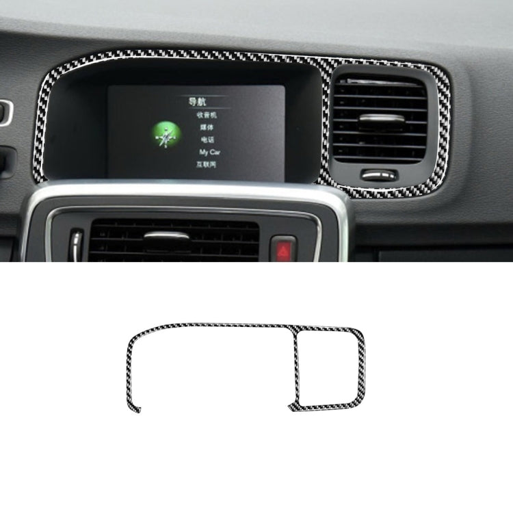 Car Carbon Fiber Navigation Frame Decorative Stickers for Volvo V60 2010-2017 / S60 2010-2018, Left Drive