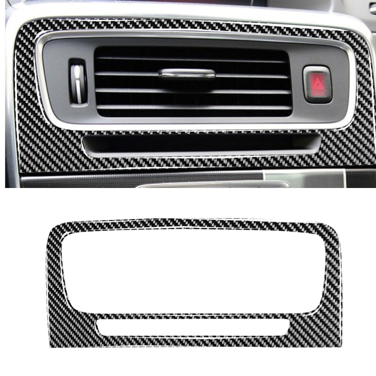 Car Carbon Fiber Central Control Air Outlet Decorative Stickers for Volvo V60 2010-2017 / S60 2010-2018, Left and Right Drive Universal