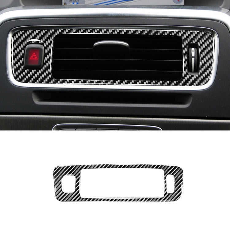 Car Carbon Fiber Central Control Below Air Outlet Decorative Stickers for Volvo V60 2010-2017 / S60 2010-2018, Right Drive