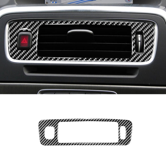 Car Carbon Fiber Central Control Below Air Outlet Decorative Stickers for Volvo V60 2010-2017 / S60 2010-2018, Right Drive