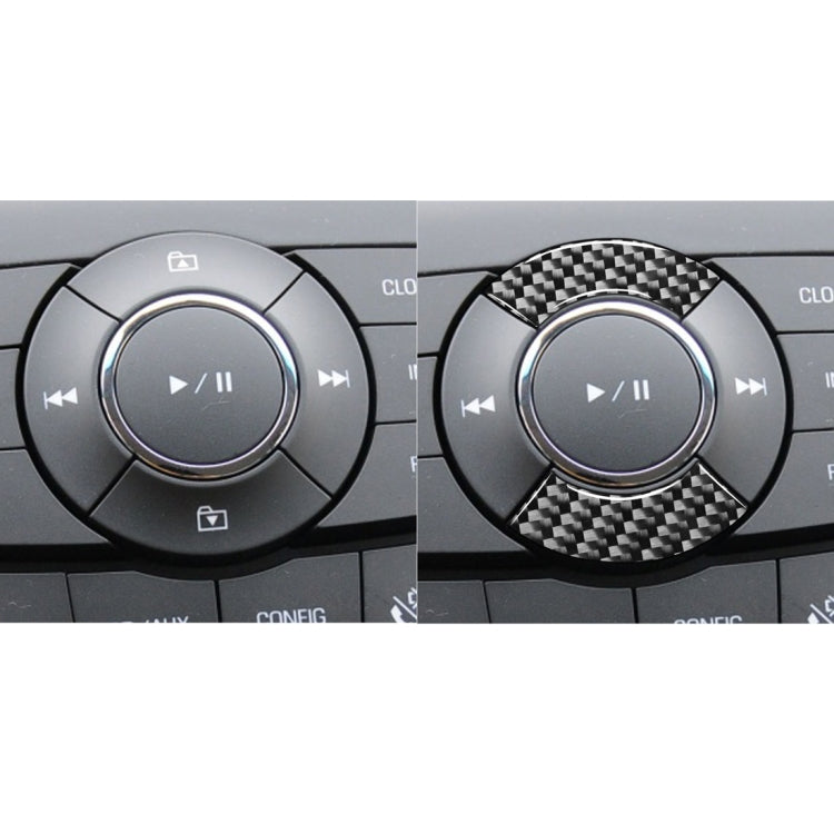 Car Carbon Fiber CD Button Decorative Sticker for Chevrolet Cruze 2009-2015, Left and Right Drive Universal