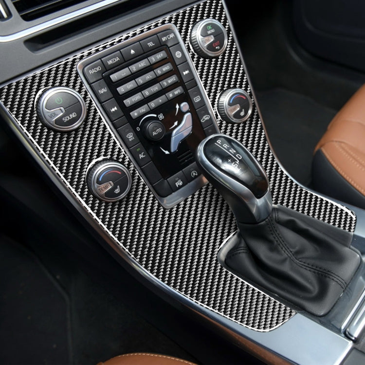Car Carbon Fiber Central Control Panel Decorative Stickers for Volvo V60 2010-2017 / S60 2010-2018, Left Drive