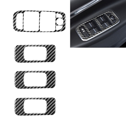 4 in 1 Car Carbon Fiber Lifting Panel Decorative Stickers for Jaguar F-PACE X761 XE X760 2016-2020, Left Drive, Lifting Panel, Left Drive