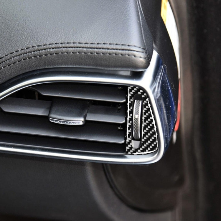 2 PCS Car Carbon Fiber Left and Right Air Outlet Decorative Stickers for Jaguar F-PACE X761 XE X760 XF X260 XJ 2016-2020, Left and Right Drive Universal