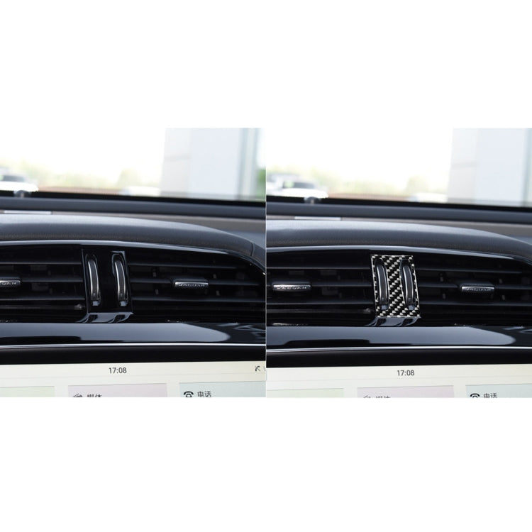 Car Carbon Fiber Middle Air Outlet Decorative Stickers for Jaguar F-PACE X761 XE X760 XF X260 XJ 2016-2020, Left and Right Drive Universal