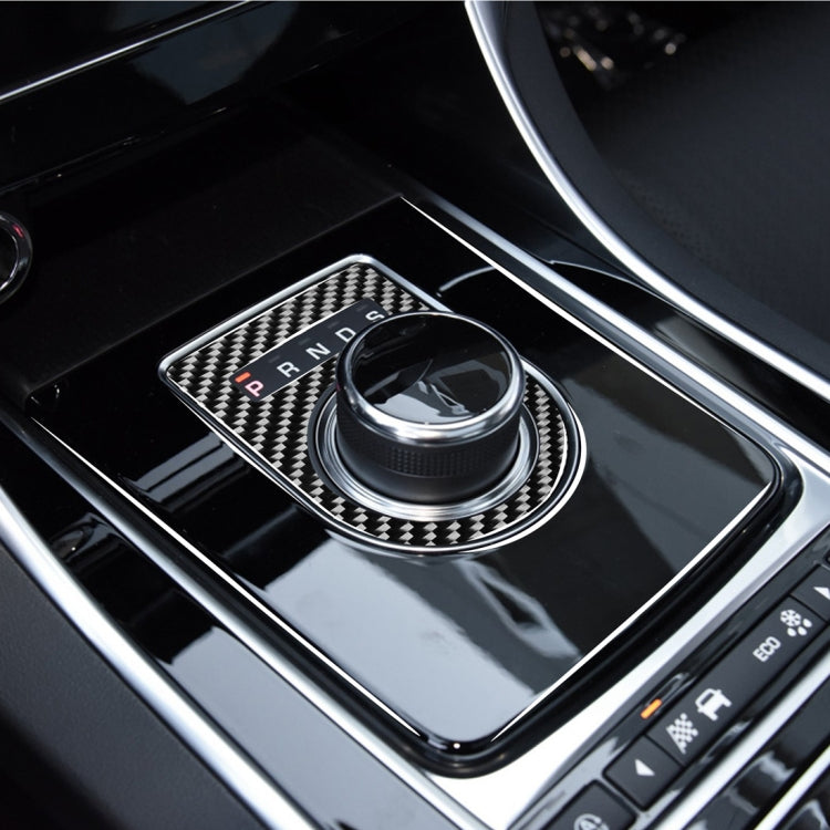 Car Carbon Fiber Gearshift Knob Decorative Stickers for Jaguar F-PACE X761 XE X760 XF X260 XJ 2016-2020, Left and Right Drive Universal