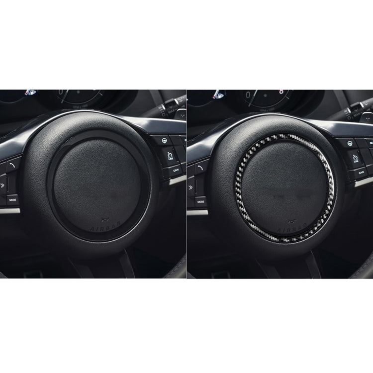 Car Carbon Fiber Steering Wheel Logo Decorative Stickers for Jaguar F-PACE X761 XE X760 XF X260 XJ 2016-2020, Left and Right Drive Universal