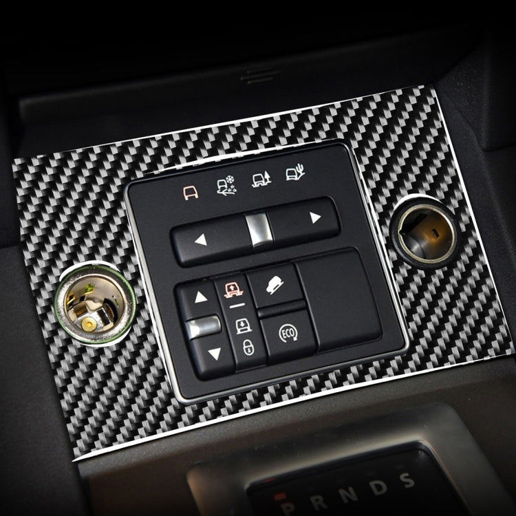 Car Carbon Fiber Cigarette Lighter Panel Decorative Sticker for Land Rover Discovery 4 2010-2016, Left and Right Drive Universal