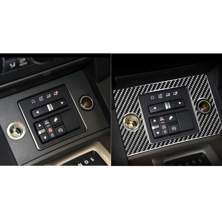 Car Carbon Fiber Cigarette Lighter Panel Decorative Sticker for Land Rover Discovery 4 2010-2016, Left and Right Drive Universal