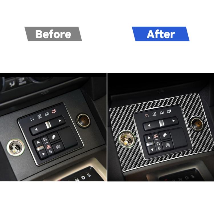 Car Carbon Fiber Cigarette Lighter Panel Decorative Sticker for Land Rover Discovery 4 2010-2016, Left and Right Drive Universal, Cigarette Lighter Panel