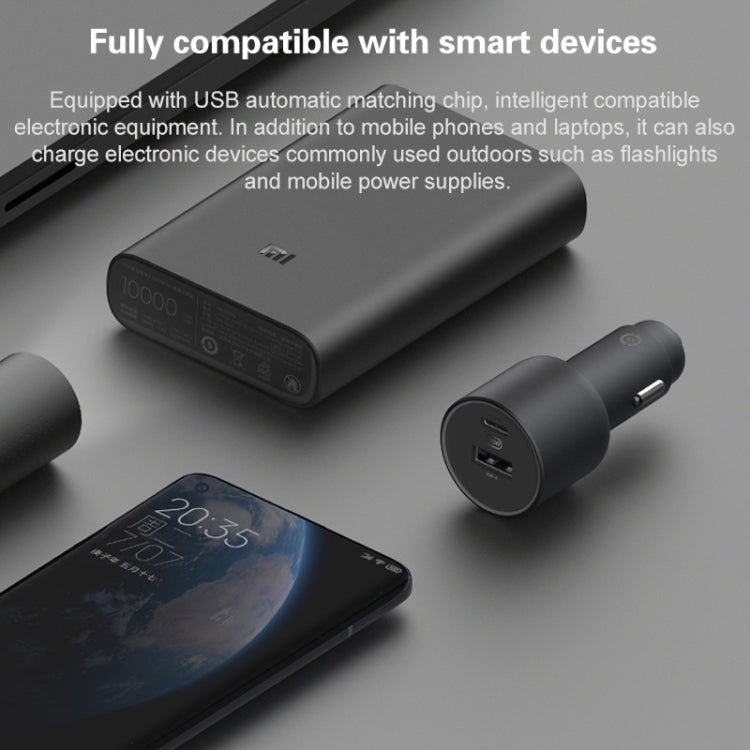 Original Xiaomi CC07ZM 100W Dual Ports USB + USB-C / Type-C Car Charger Fast Charging Version 1A1C