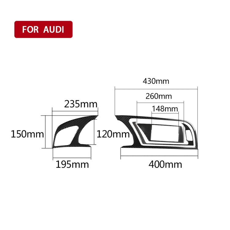 Car Carbon Fiber Dashboard Frame Decorative Sticker for Audi A5, Left Drive
