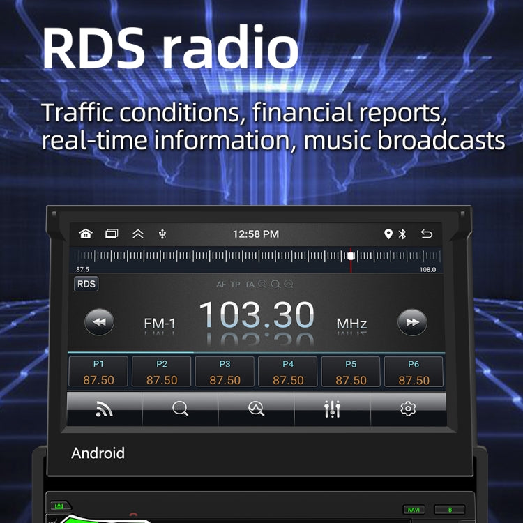 HD 7 inch Single Din Car Android Player GPS Navigation Bluetooth Touch Stereo Radio, Support Mirror Link & FM & WIFI