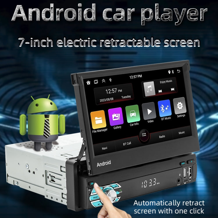HD 7 inch Single Din Car Android Player GPS Navigation Bluetooth Touch Stereo Radio, Support Mirror Link & FM & WIFI