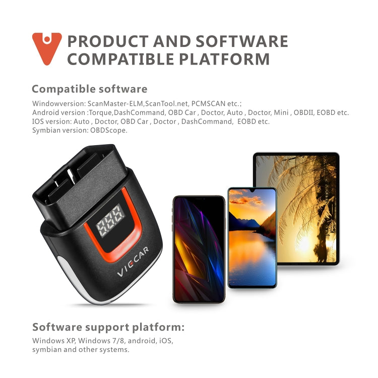 Viecar VP002 Car Mini OBD Fault Detector V1.5 WiFi Diagnostic Tool